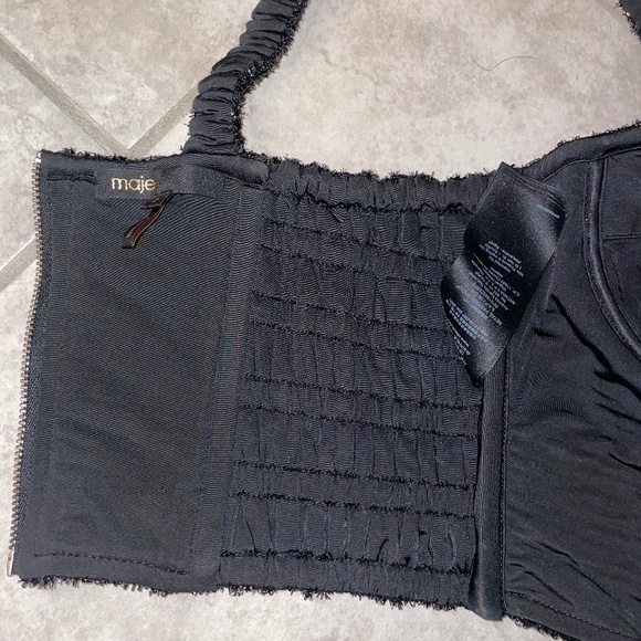 MAJE Black Glittery Cycling Shorts 38/6  Sparkly Bustier Size 2/Medium - Picture 8 of 14